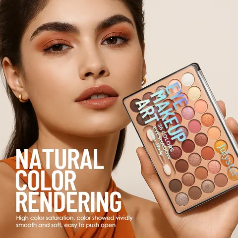 Julystar Multicolor Eyeshadow Palette Matte Shimmer Pigmented Eye Makeup Art With Brush Long Lasting Waterproof Eye Shadow