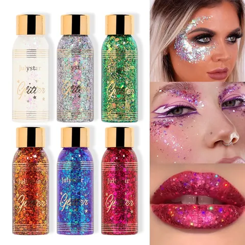 Gel Glitter per il Corpo Camaleonte Lustrini Trucco Autoadesivo Viso Capelli Corpo Scintillante Senza Colla per Spettacolo