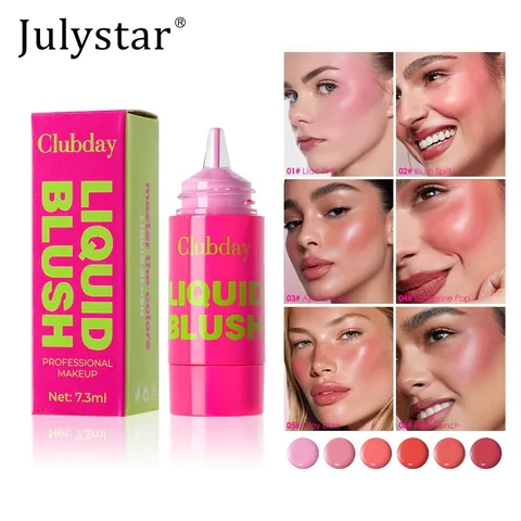 Shimmer Liquid Blush Moisturizing Long Lasting Face Makeup Glow Silky Pressed Blusher For Women Party Cosmetic