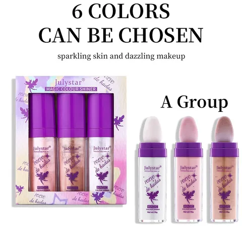 Julystar Fairy Highlighter Powder Stick Set Multicolor Shimmer Face And Body Illuminator Long Lasting Shine Cosmetic Gift Set