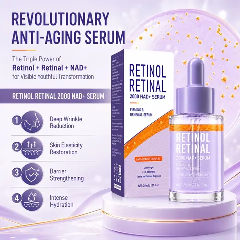 Retinol Retinal 2000 NAD+ Serum For Face Firming Anti Aging Essence Skin Renewal Wrinkle Repair Night Treatment Formula