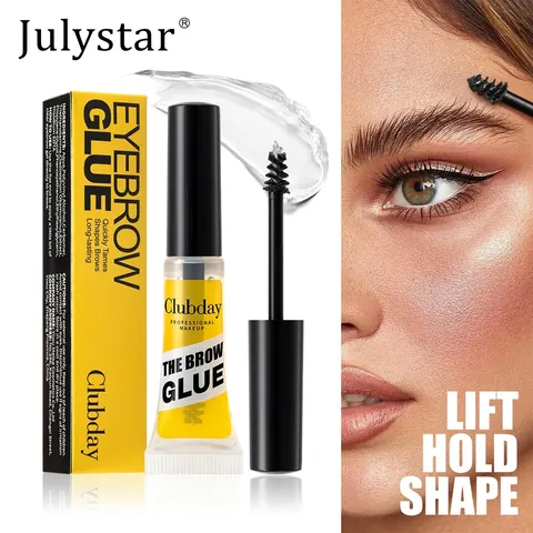 Clubday Transparent Eyebrow Glue Extreme Hold Long Lasting Clear Brow Sculpting Gel With Brush For Laminated Look Eyebrow Sculpting Gel