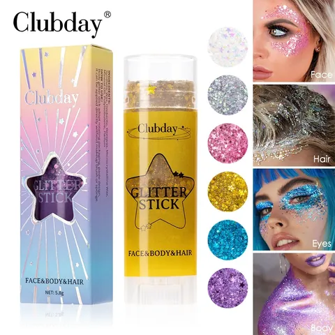 Stick di Gel Luccicante Multiuso per Viso Corpo Capelli Paillettes a Stella Gel per Trucco Scintillante per Palcoscenico Festa