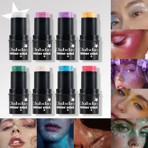 Clubday Gesichts Und Körper Glitzerstift Holografischer Lidschattenstift Schimmer Make-Up Für Bühne Party Festival Damen