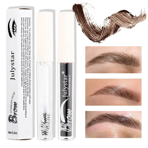 Julystar Waterproof Eyebrow Gel Long Lasting Styling Eyebrow Glue Natural 3D Brow Setting Liquid Quick Drying Eye Makeup For Women