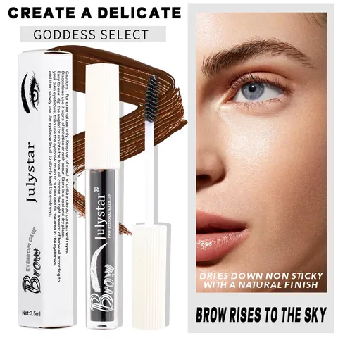 Julystar Waterproof Eyebrow Gel Long Lasting Styling Eyebrow Glue Natural 3D Brow Setting Liquid Quick Drying Eye Makeup For Women