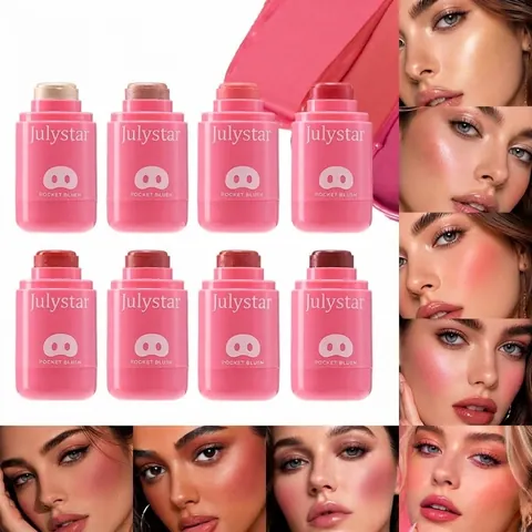 Julystar Pocket Blush Stick For Lips And Cheeks Natural Dewy Finish Colors Waterproof Long Lasting Cream Blush Makeup
