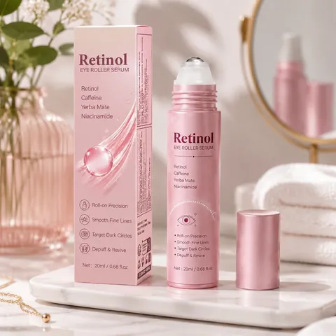 Suero Contorno de Ojos Roll-on con Retinol Reafirmante Anti Envejecimiento para Ojeras Bolsas Líneas Finas Tratamiento Suavizante Hidratante