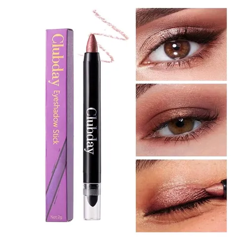 Clubday Double-ended Shimmer Eyeshadow Stick Long-lasting Waterproof Eye Makeup Highlighter Pearlescent Cream Eyeshadow Pen With Sponge Head