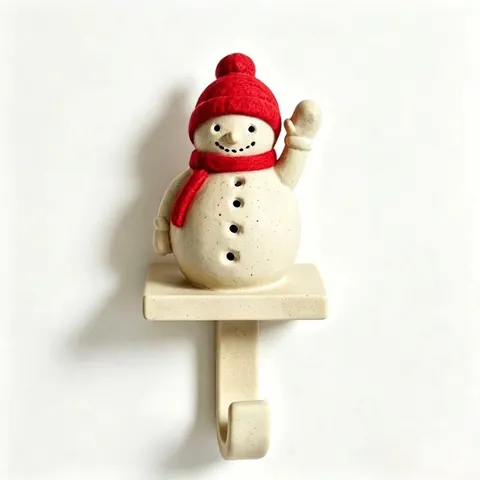Resin Christmas Stocking Holder Snowman Shape Mantel Hanger For Socks Xmas Holiday Home Party Decoration Ornaments Gift