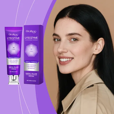 Dentifrice Blanchissant Violet ORALHOE 100g Lysozyme Pour Éliminer Taches Dents Jaunes Hygiène Buccale Quotidienne Haleine Fraîche