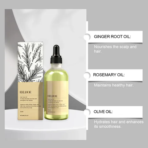 EELHOE Aceite Esencial para el Cabello de Romero Aceite de Esencia Nutritivo para el Cuidado del Cabello Masaje del Cuero Cabelludo