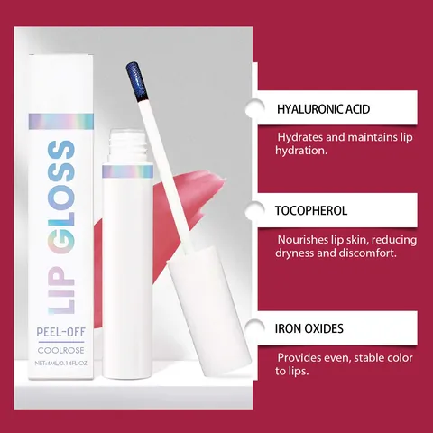 COOLROSE Lucidalabbra Peel Off Impermeabile a Lunga Durata Idratante Tinta per Labbra Pelabile Trucco per Labbra Altamente Pigmentato per Donna
