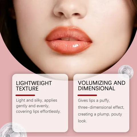 Coffret 2-en-1 Brillant à Lèvres et Crayon à Lèvres à Double Extrémité Rouge Orangé Hydratant Soyeux Maquillage des Lèvres