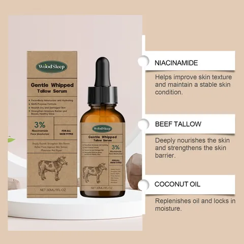 WoodSleep Gentle Whipped Tallow Face Serum Niacinamide Moisturizing Pore Refining Skin Barrier Repair Nourishing Essence
