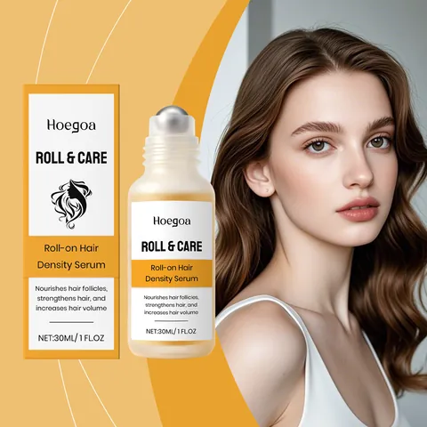 Hoegoa Roll-On Scalp Nourishing Essence Rosemary Leaf Oil Biotin Hair Density Serum Strengthening Root Daily Hair Care