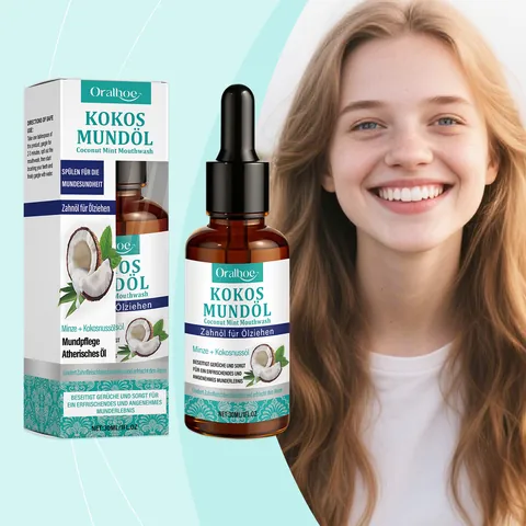 Oralhoe Kokos-Minz-Mundwasser Tragbare Mundreinigung Und Zahnfleischpflege Zahnaufhellung Mundspülung Für Den Täglichen Gebrauch