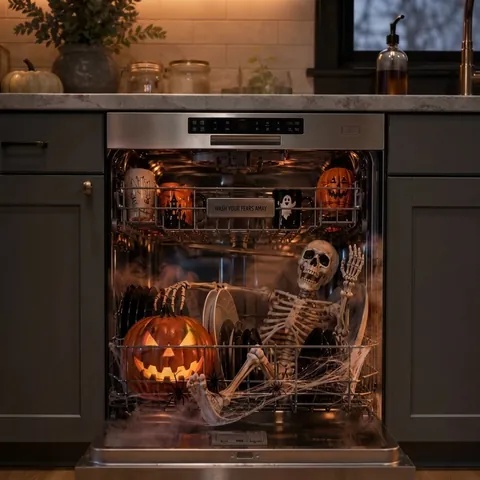 Autocollant de Lave-vaisselle Magnétique Thème Halloween Noël Décalcomanie de Panneau d'Appareil Cuisine Imperméable Réutilisable