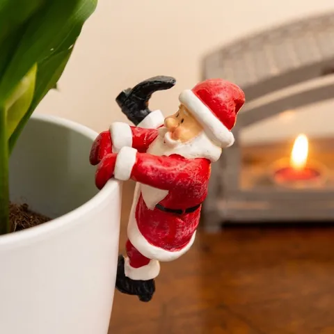 Harz Weihnachten Weihnachtsmann Schneemann Blumentopfhänger Figur Dekorative Blumenvase Hänger Garten Haus Desktop Ornament Geschenk