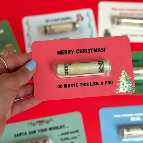 Fun Christmas Cash Card Holder Creative Money Display TPU Card With Transparent Slot For Holiday Gift Hanging Ornament