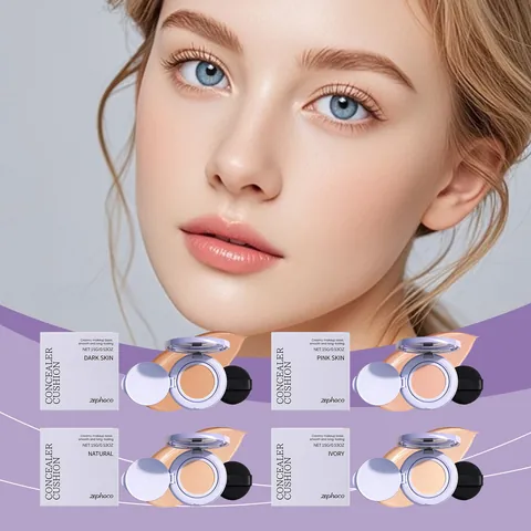 Zephoco Purple Concealer Cushion Series Fond de Teint Lisse Longue Durée Pour Un Maquillage Parfait Maquillage Hydratant Visage