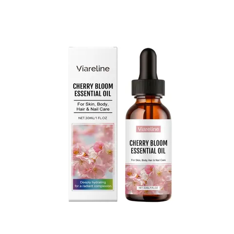 Viareline Flor de Cerezo Aceite de Cuidado Multiacción Para Piel Cabello Y Uñas Aceite Esencial Hidratante Para Masaje Corporal