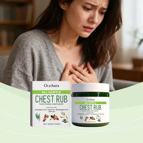 OCEAURA Ungüento Relajante para el Pecho con Aceite de Eucalipto Clavo y Gaultheria para el Alivio Muscle Soporte Respiratorio Crema de Masaje
