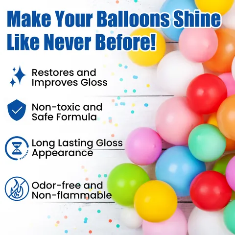 Spray Brillant pour Ballons en Latex Haute Brillance Anti-Oxydation Protection Durable pour Décoration de Fêtes et Mariages