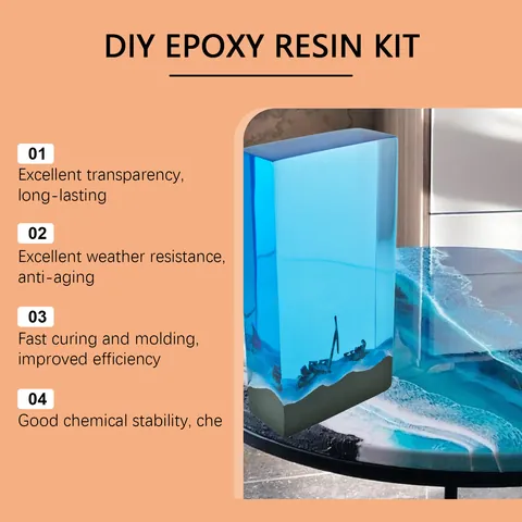 Kit de Resina Epoxi Transparente para la Fabricación de Joyas Artes y Manualidades DIY con Endurecedor Tazas Medidoras y Palitos
