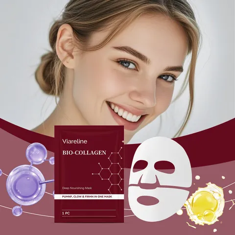 Μάσκα Προσώπου Viareline Bio-Collagen Βαθιάς Θρέψης για Ενυδάτωση Λάμψη Σύσφιξη και Καθημερινή Περιποίηση Δέρματος