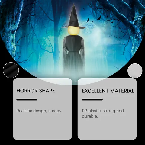 Halloween Glowing Witch Ornaments Outdoor Lawn Decor Set PP Plastic Non-woven Mesh Horror Atmosphere Props Party Decorations