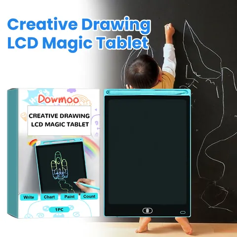 Kreatives LCD-Schreibtablett Für Kinder Tragbares Zeichenbrett Magisches Pad Pädagogisches Elektronisches Grafisches Notizblock Cyan