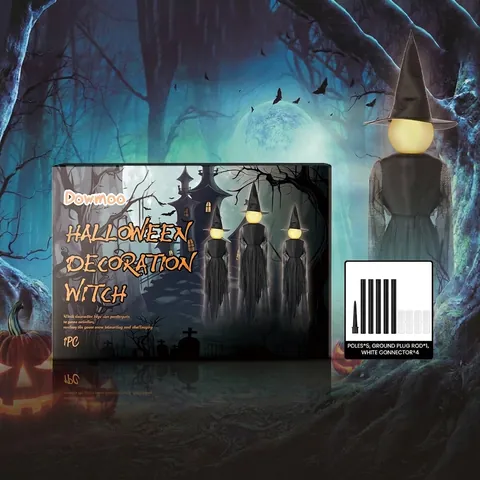 Halloween Glowing Witch Ornaments Outdoor Lawn Decor Set PP Plastic Non-woven Mesh Horror Atmosphere Props Party Decorations