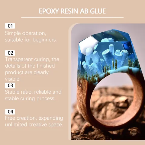 DIY Clear Epoxy Resin Kit Transparent Quick Drying Crystal Drip Glue Set for Jewelry Making with Molds Stirring Rods Tools