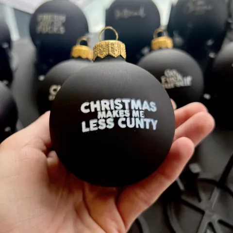 Boules de Noël Drôles Humour Sarcastique pour Adultes Bulbes Suspendus Arbre de Noël Finition Mate Imprimée pour Cadeau de Fête