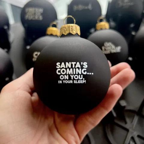 Boules de Noël Drôles Humour Sarcastique pour Adultes Bulbes Suspendus Arbre de Noël Finition Mate Imprimée pour Cadeau de Fête