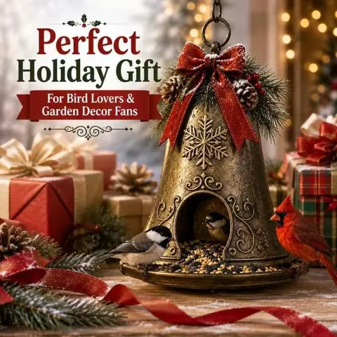 Christmas Bird Feeder Outdoor Hanging Wild Bird Feeder Snowman Tree Bell Gingerbread House Shape Garden Yard Decoration