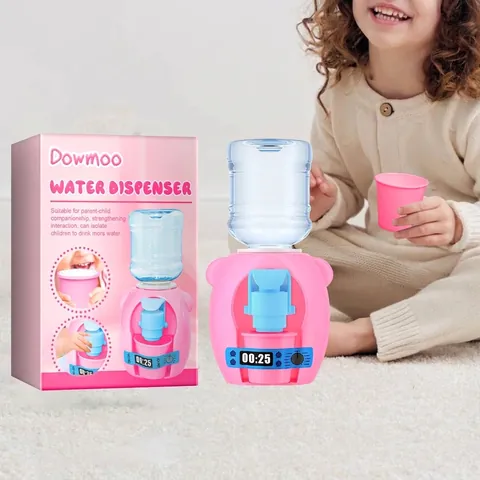 Kids Mini Water Dispenser Toy Realistic Water Output Pink Pig Shape Toddler Pretend Play Kitchen Toys Educational Toy Gift