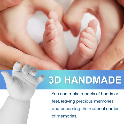 Dowmoo 3D DIY Hand And Foot Casting Kit Plaster Statue Souvenir Set For Couples Baby Family Anniversary Keepsake Memory Gift