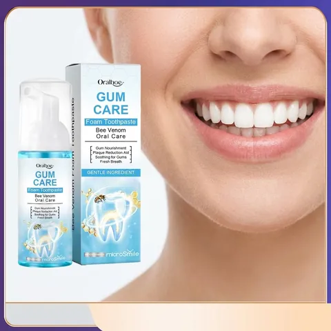 Oralhoe Mousse Dentifrice au Venin d'Abeille Soin des Gencives Nettoyage Profond Élimination des Taches Dentaires Haleine Fraîche Hygiène Buccale Adultes