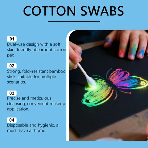 Dual Head Multi-functional Cotton Swabs With Natural Bamboo Sticks For Ear Cleaning Household Gap Detailing And Makeup
