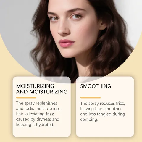 HOEGOA Hair Hydrating Mist Daily Nourishing Shine Smoothing Frizz Control Hair Care Spray For Dry Damaged Hair Women Scalp Treatment