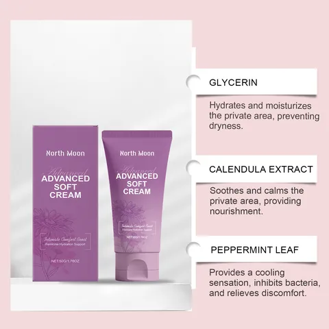 North Moon Crema Suave Avanzada para Mujer Cuidado Corporal Hidratante Calmante Apoyo de Hidratación Femenina Fórmula Suave