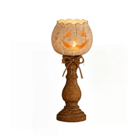 Halloween Kürbis Kerzenhalter Vintage Jack O Lantern Sockel Kunstharz Tischdeko Für Zuhause Party Dekoration