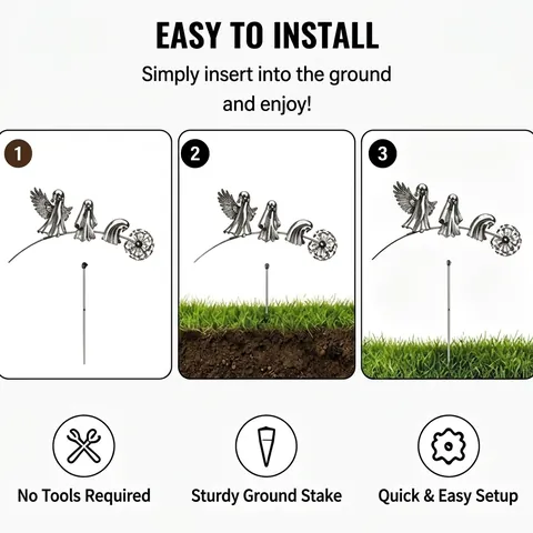 Halloween Metal Garden Stakes Ghost Pumpkin Decor Weather Resistant Outdoor Decorative Floor Sockets For Yard Lawn Garden