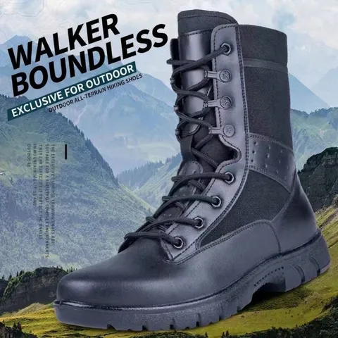 Botas Tácticas Ultra Ligeras Unisex para Aire Libre Botas de Combate de Malla Transpirable Zapatos de Seguridad Antideslizantes