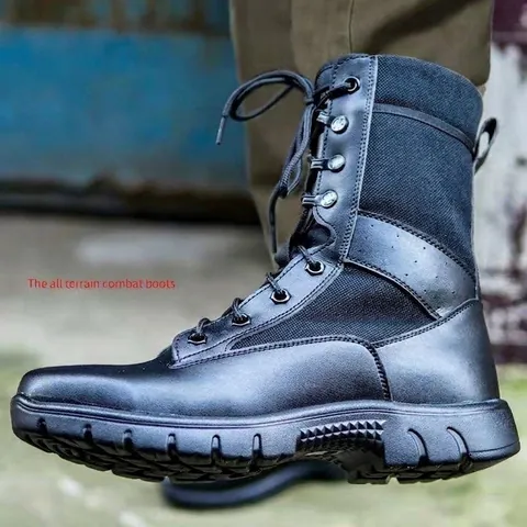 Botas de Combate Ultra Ligeras Transpirables para Hombres Mujeres Botas Tácticas al Aire Libre Con Cremallera Lateral Zapatos