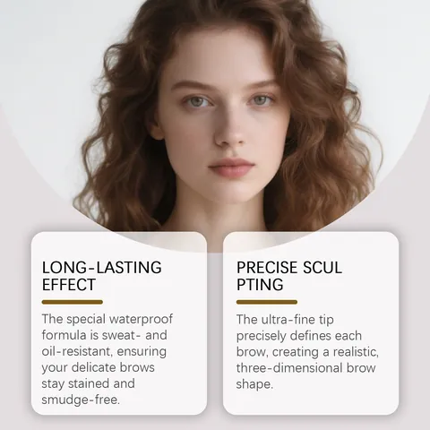 Matita per Sopracciglia Liquida 2 in 1 e Eyeliner Marrone Punta a 4 Denti Effetto Naturale Impermeabile Trucco Occhi a Lunga Durata