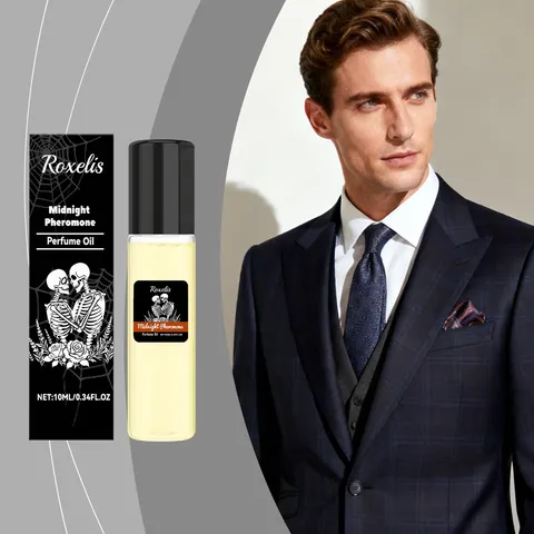 Midnight Pheromon Parfümöl Langanhaltend Moschus Sandelholz Jasmin Rollerball Duft Skelett Rose Halloween Stil