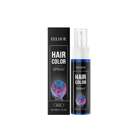 EELHOE 30ml Temporäres Blaues Haarfarbspray Sofortige Mode Lebendige Haarfarbe Feuchtigkeitsspendendes Waschbares Party Haarfarbspray